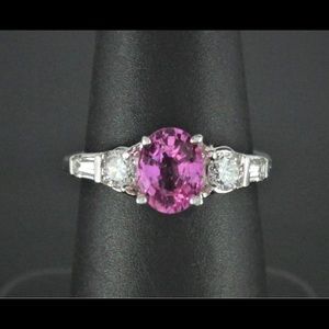 Levian Pink Sapphire and Diamond Ring